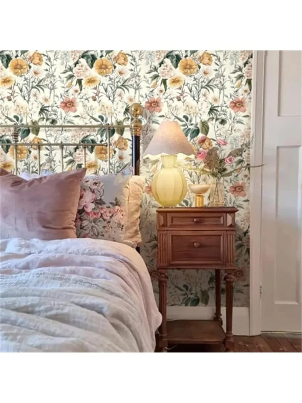 Floral Peel And Stick Wallpaper Vintage Vinyl Contact Paper Waterproof 16x118